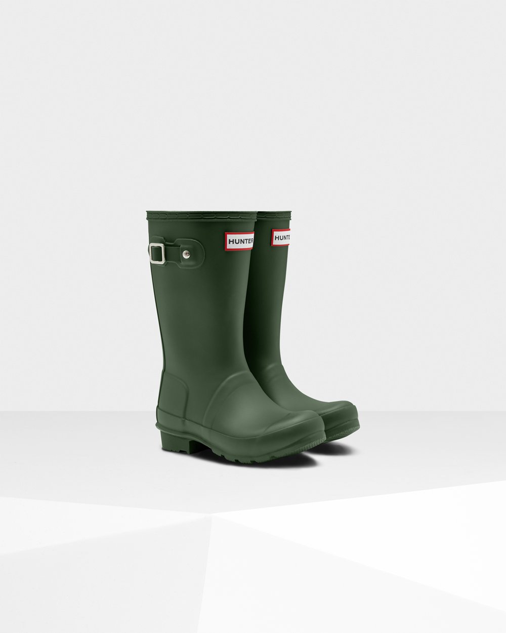 Kids Hunter Original Big - Rain Boots Green - 0138-PWYZQ